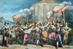 Le mozzatore ritornando dopo la vendemmia in Roma