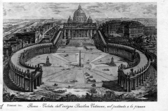 VEDUTA DELL'INSIGNE BASILICA VATICANA, COL PORTICATO E LA PIAZZA