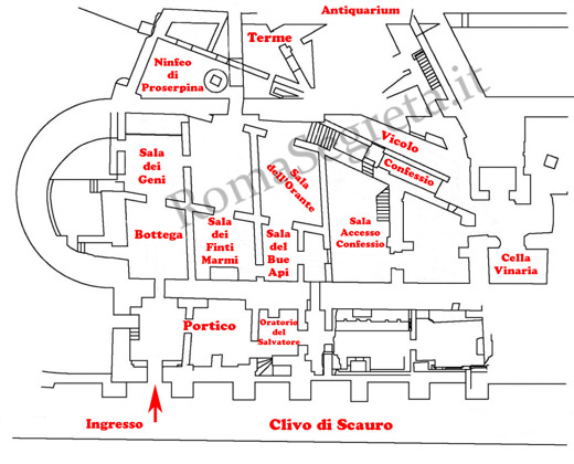 mappa delle case romane al celio