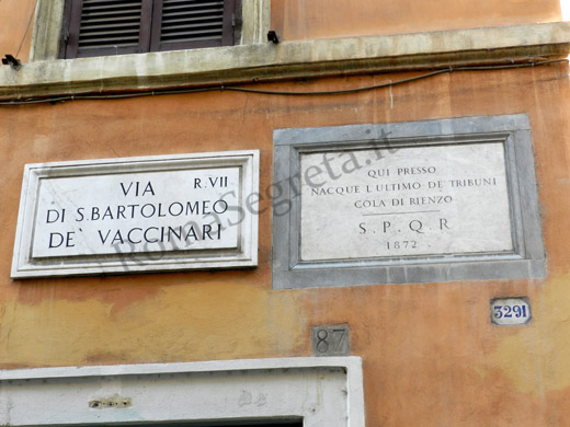 iscrizioni a via di s.bartolomeo de' vaccinari