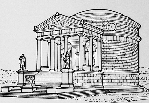 disegno del mausoleo dei gordiani