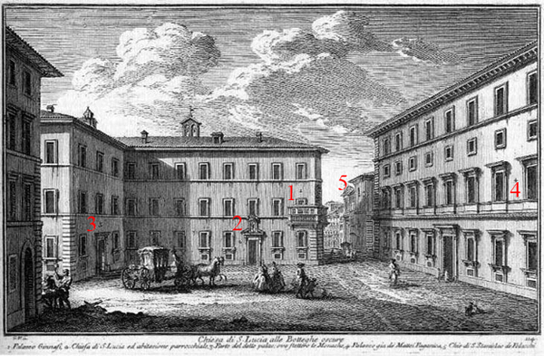 palazzo ginnasi in un'incisione di giuseppe vasi