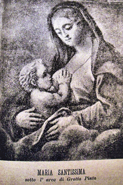 madonna del latte sotto l'arco di grotta pinta