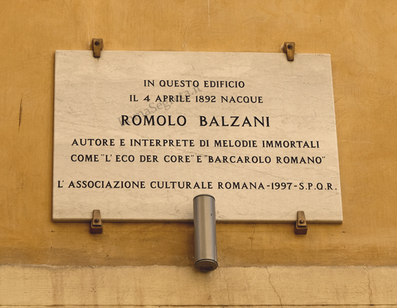 lapide sulla casa di romolo balzani