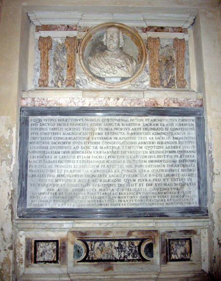 sepolcro di pietro da cortona all'interno dei ss.luca e martina