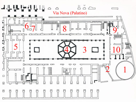 pianta della casa delle vestali