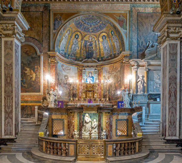 presbiterio e altare della confessione a s.francesca romana