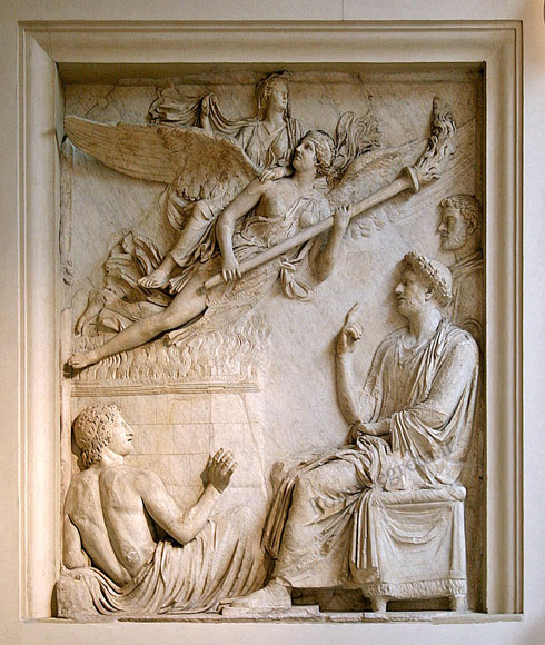 pannello con apoteosi di sabina