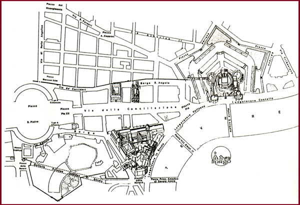 mappa del rione borgo