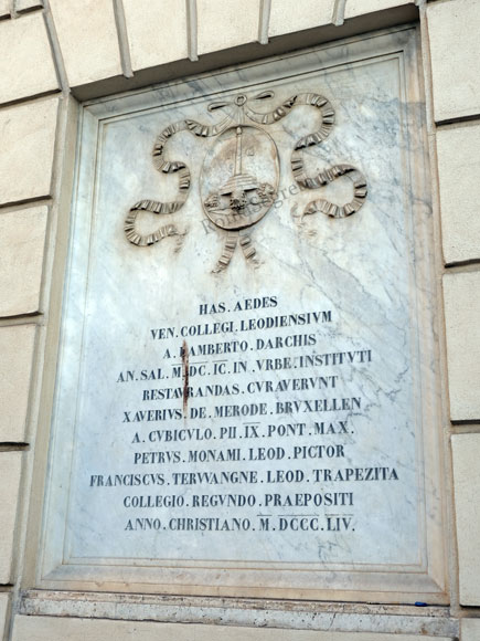 lapide sull'ospizio di liegi su via di monte d'oro