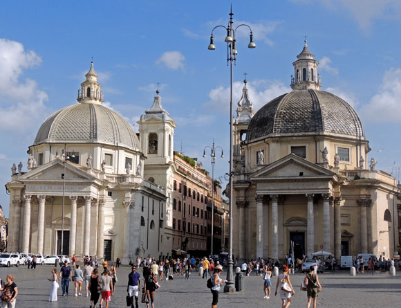 chiese gemelle a piazza del popolo