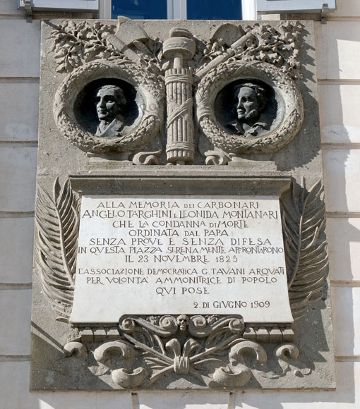targa in memoria di targhini e montanari