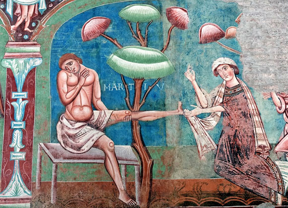 affresco del mese di marzo nell'aula gotica