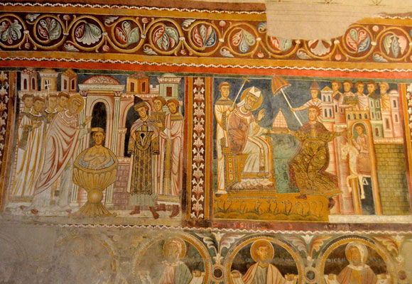 continua affresco sulla parete sinistra dell'oratorio di san silvestro