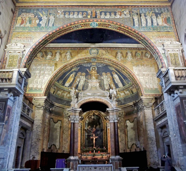 mosaici dell'arco trionfale, dell'arco e del catino absidale a s.prassede