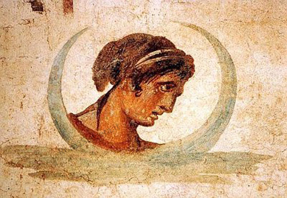 affresco della luna nel mitreo di s.stefano rotondo