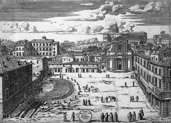 acquaforte di lievin cruyl della fontana di trevi