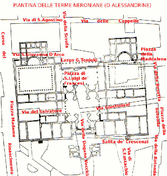 mappa delle terme neroniane