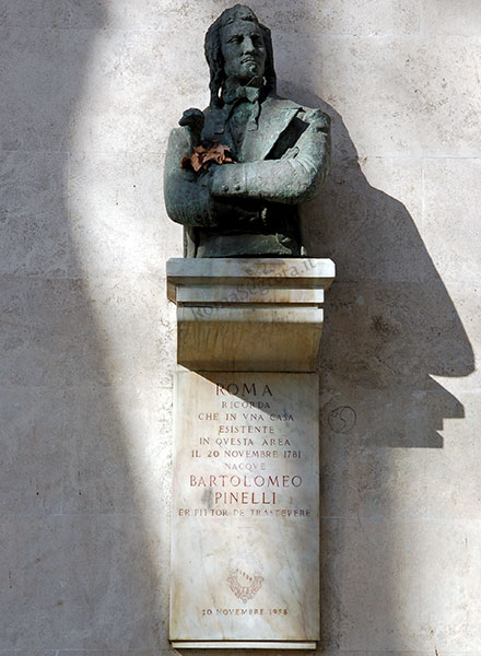 monumento a bartolomeo pinelli a via di s.gallicano