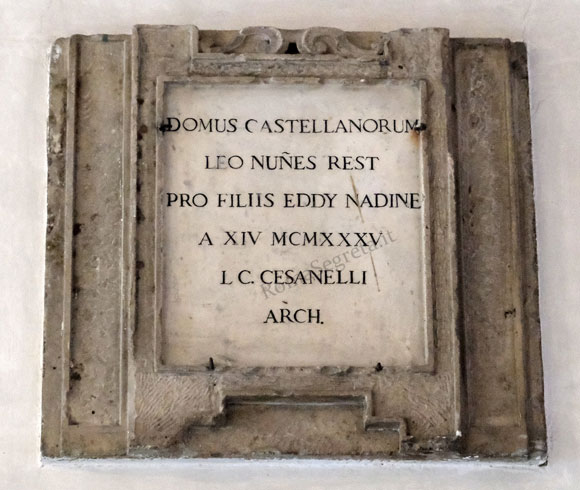 epigrafe a palazzo nunez a via della lungarina