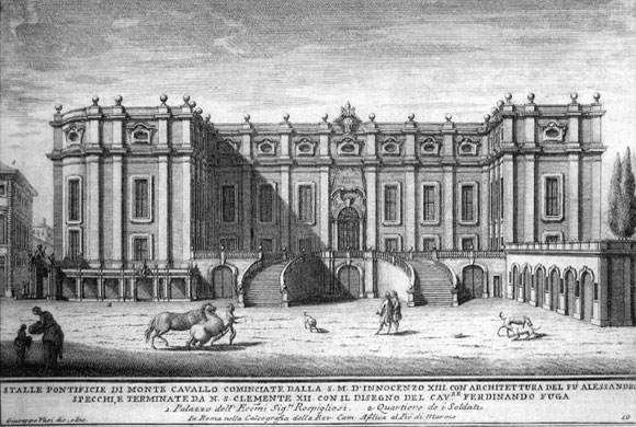 scuderie del quirinale in un'incisione di giuseppe vasi