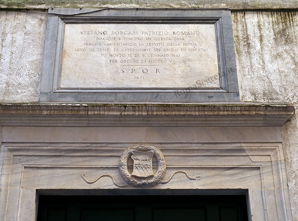 lapide dei porcari su via delle ceste