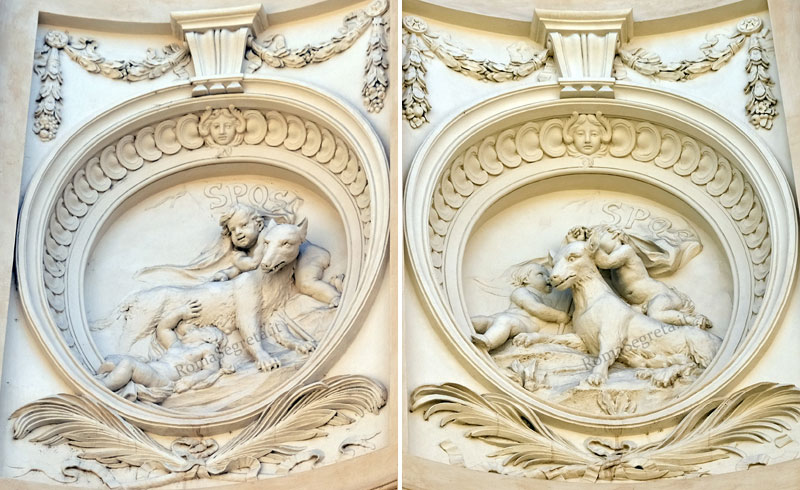 tondi raffiguranti la lupa con senio e ascanio