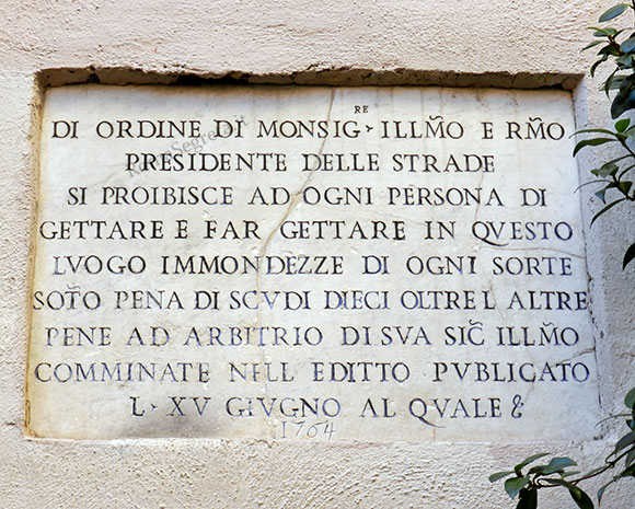 lapide a vicolo del cinque