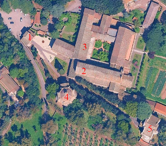 pianta dell'abbazia delle tre fontane