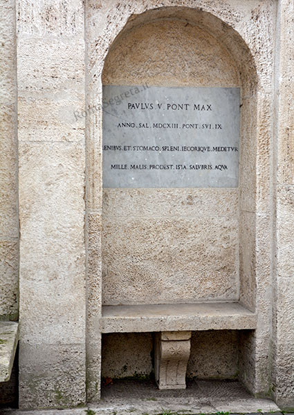 lapide di paolo V alla fontana dell'acqua acetosa