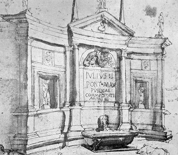 disegno della fontana antica