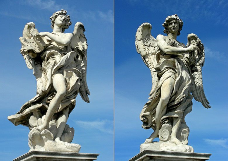 copie degli angeli del bernini a ponte s.angelo
