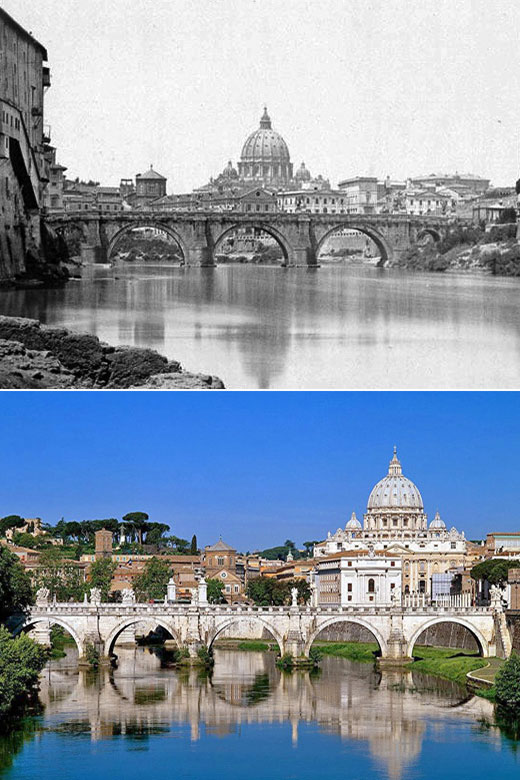 ponte sant'angelo oggi e in origine