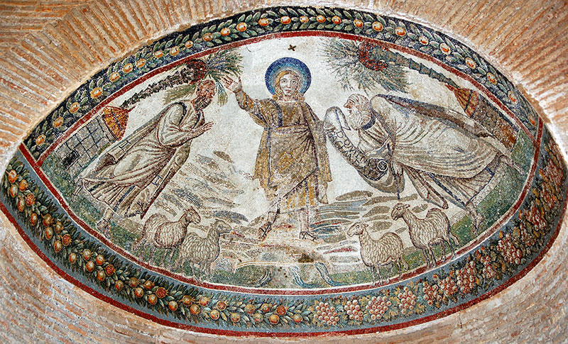 mosaico della consegna del rotolo