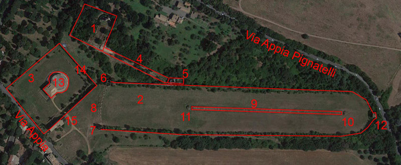 mappa della villa di massenzio