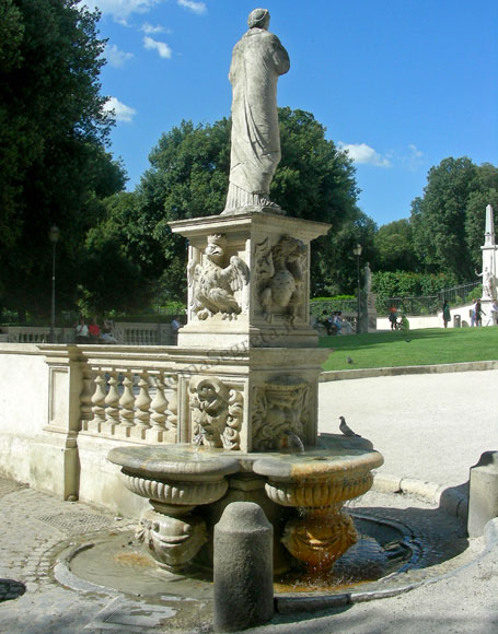 fontana dei mascheroni a villa borghese