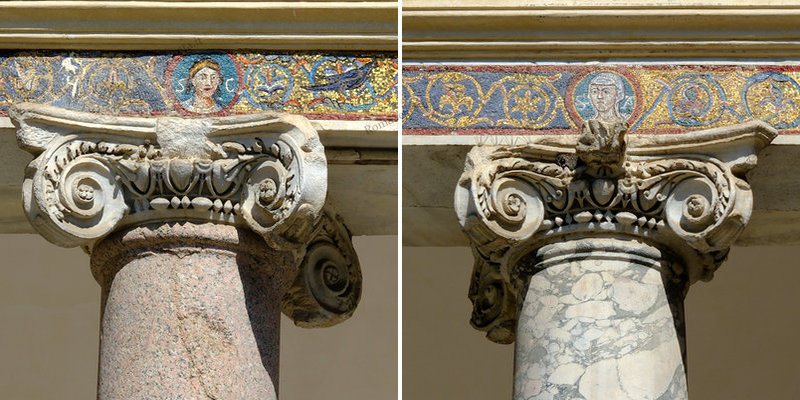 fregio in dettaglio con tessere vitree di s.cecilia in trastevere